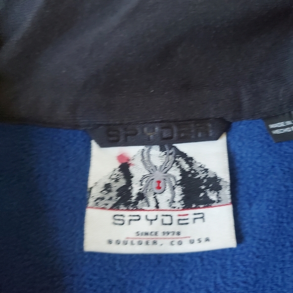 Spyder Royal Blue and Black Quarter-Zip Pullover - Picture 3 of 13
